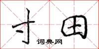 侯登峰寸田楷書怎么寫