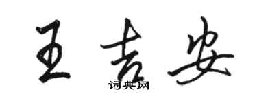 駱恆光王吉安行書個性簽名怎么寫