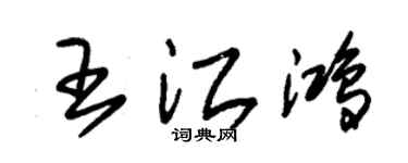 朱錫榮王江鴻草書個性簽名怎么寫