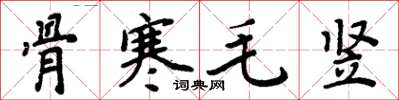 周炳元骨寒毛豎楷書怎么寫