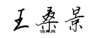 王正良王桑景行書個性簽名怎么寫