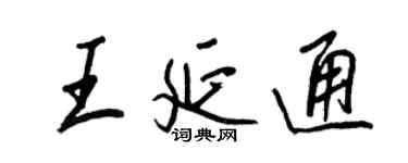 王正良王延通行書個性簽名怎么寫