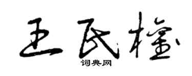曾慶福王民權草書個性簽名怎么寫