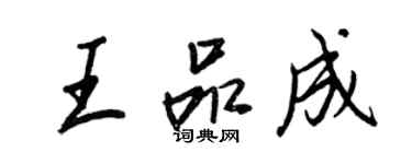 王正良王品成行書個性簽名怎么寫