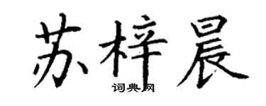 丁謙蘇梓晨楷書個性簽名怎么寫