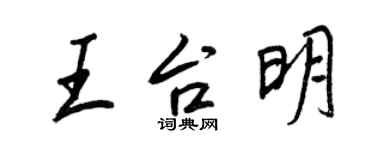 王正良王台明行書個性簽名怎么寫