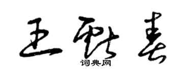 曾慶福王獻春草書個性簽名怎么寫