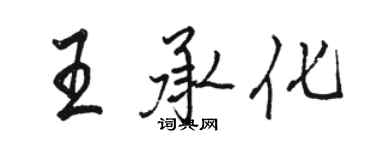 駱恆光王承化行書個性簽名怎么寫