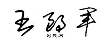 朱錫榮王朗軍草書個性簽名怎么寫