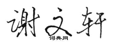 駱恆光謝文軒行書個性簽名怎么寫