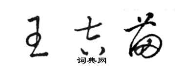 駱恆光王吉苗草書個性簽名怎么寫