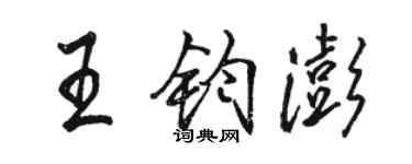 駱恆光王鈞澎行書個性簽名怎么寫