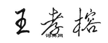 駱恆光王孝榕行書個性簽名怎么寫