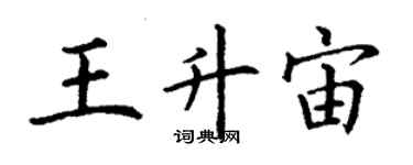 丁謙王升宙楷書個性簽名怎么寫