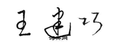 駱恆光王建巧草書個性簽名怎么寫