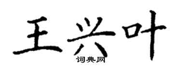 丁謙王興葉楷書個性簽名怎么寫