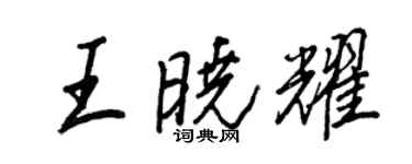 王正良王曉耀行書個性簽名怎么寫