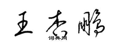 梁錦英王杏鵬草書個性簽名怎么寫