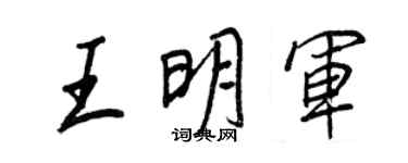 王正良王明軍行書個性簽名怎么寫