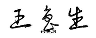 曾慶福王魯生草書個性簽名怎么寫