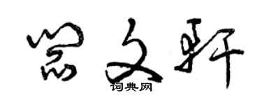 曾慶福閻文軒草書個性簽名怎么寫