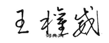 駱恆光王權威草書個性簽名怎么寫