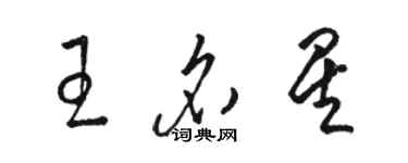 駱恆光王名星草書個性簽名怎么寫