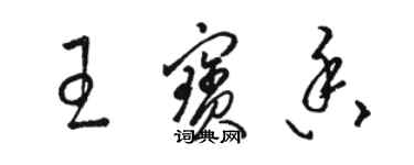 駱恆光王寶香草書個性簽名怎么寫