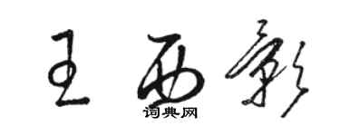 駱恆光王西影草書個性簽名怎么寫