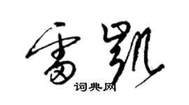 梁錦英雷凱草書個性簽名怎么寫