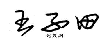 朱錫榮王子田草書個性簽名怎么寫