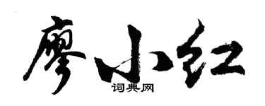 胡問遂廖小紅行書個性簽名怎么寫