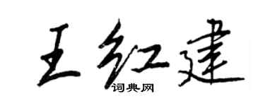 王正良王紅建行書個性簽名怎么寫