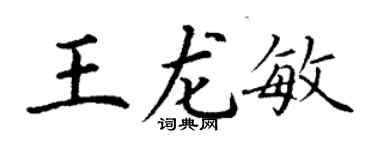 丁謙王龍敏楷書個性簽名怎么寫