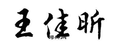 胡問遂王佳昕行書個性簽名怎么寫
