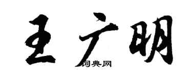 胡問遂王廣明行書個性簽名怎么寫