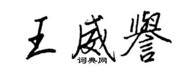 王正良王威譽行書個性簽名怎么寫