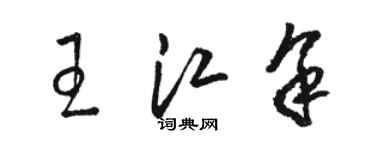 駱恆光王江余草書個性簽名怎么寫