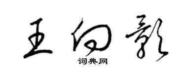 梁錦英王向影草書個性簽名怎么寫