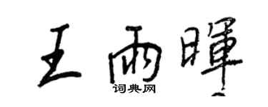 王正良王雨暉行書個性簽名怎么寫
