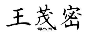 丁謙王茂密楷書個性簽名怎么寫