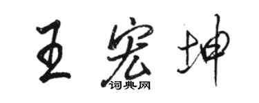 駱恆光王宏坤行書個性簽名怎么寫