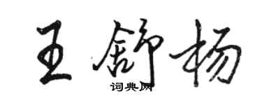 駱恆光王舒楊行書個性簽名怎么寫