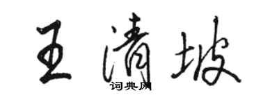 駱恆光王清坡行書個性簽名怎么寫