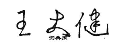 駱恆光王大健草書個性簽名怎么寫