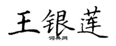 丁謙王銀蓮楷書個性簽名怎么寫