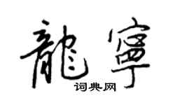 王正良龍寧行書個性簽名怎么寫