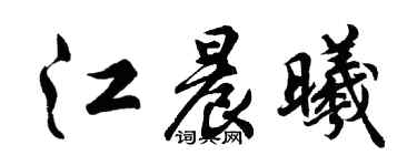 胡問遂江晨曦行書個性簽名怎么寫