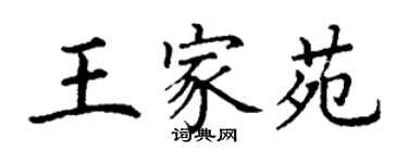 丁謙王家苑楷書個性簽名怎么寫