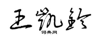 曾慶福王凱鈴草書個性簽名怎么寫